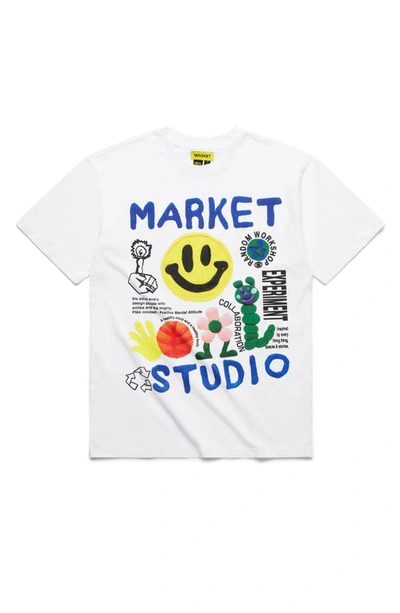 Shop Market Smiley Collage Cotton Graphic Tee In White