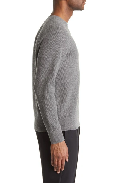 Shop Theory Toby Thermal Wool Blend Sweater In Medium Grey Melange - Bv6