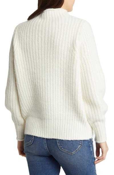 Shop Madewell Loretto Funnel Neck Sweater In Antique Cream