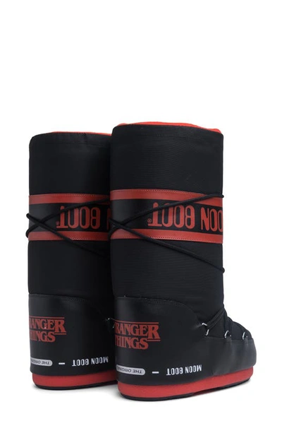Shop Moon Boot X 'stranger Things' Upside Down Icon  In Black / Red