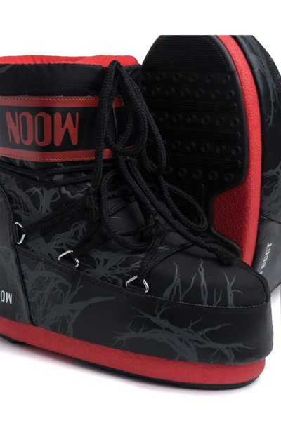 Shop Moon Boot X 'stranger Things' Upside Down Icon Low  In Black / Red