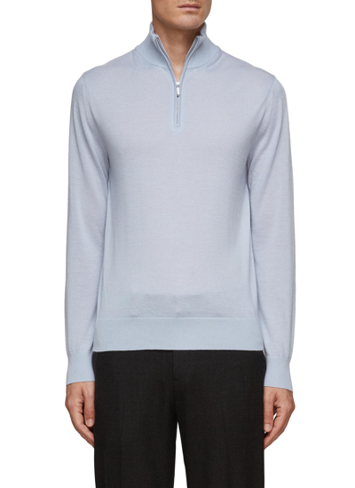 Shop Dreyden Cashmere Knit High Neck Sweater In Blue