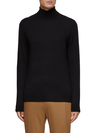Shop Dreyden Classic Cashmere Knit Turtleneck Sweater In Black