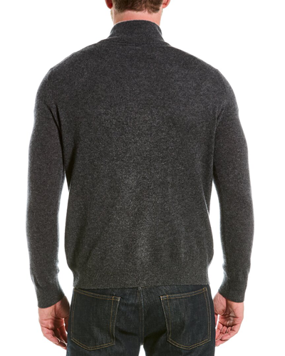 Shop Magaschoni Cashmere 1/4-zip Mock Neck Sweater In Grey