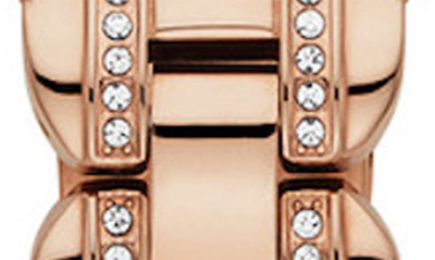 Shop Kate Spade Scallop 16mm Apple Watch® Pavé Bracelet Watchband In Rose Gold