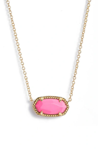 Shop Kendra Scott Elisa Birthstone Pendant Necklace In Gold Neon Pink Magnesite