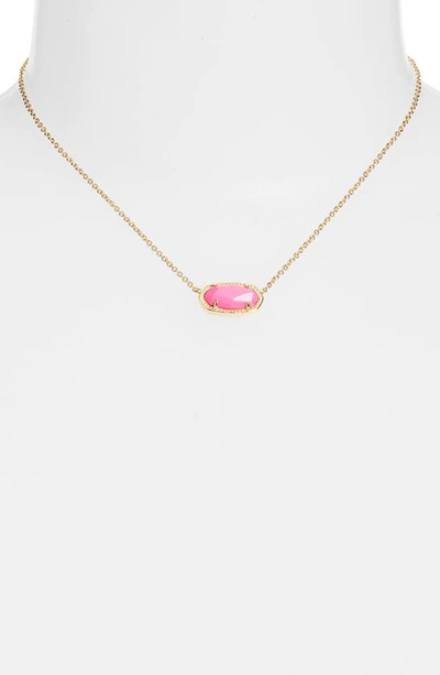 Shop Kendra Scott Elisa Birthstone Pendant Necklace In Gold Neon Pink Magnesite