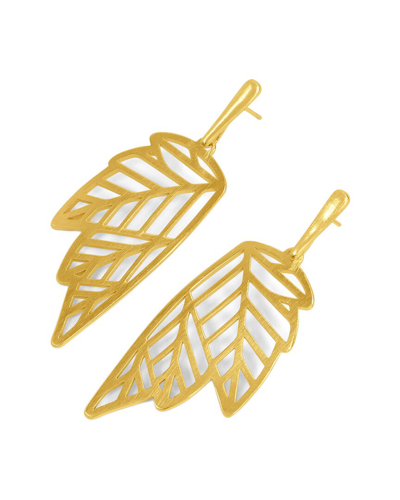 Shop Dean Davidson Origin 22k Plated Foliole Statement Drop Earrings In Nocolor