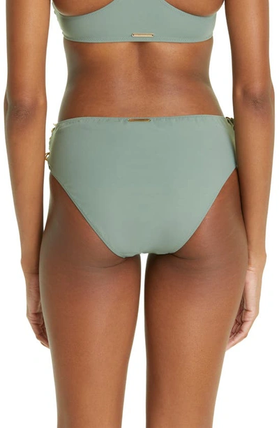 Shop Stella Mccartney Falabella Chain Detail Bikini Bottoms In Khaki