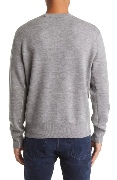Shop Rag & Bone York Crewneck Rib Trim Wool Blend Sweater In Hthrgry