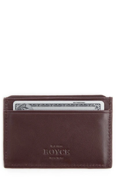Shop Royce New York Personalized Rfid Leather Card Case In Burgundy