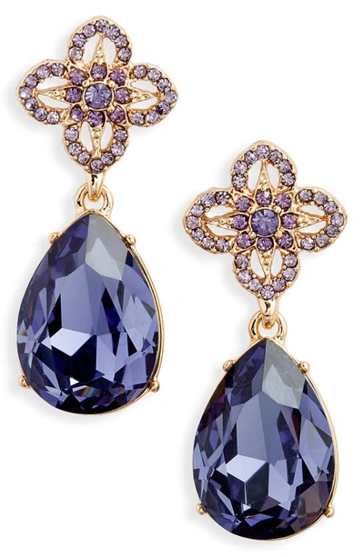 Shop Marchesa Lace Is More Crystal Drop Earrings In Gold/ Tanz