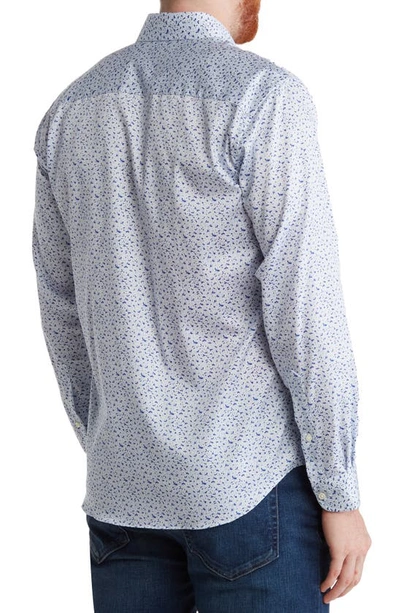 Shop Alton Lane Dylan Lifestyle Stretch Cotton Button-up Shirt In White Ditsy