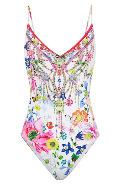 Shop Camilla Floral Print One-piece Swimsuit In Fairy Gang