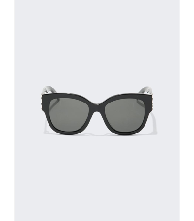 Shop Saint Laurent Oversized Cat Eye Sunglasses Grey