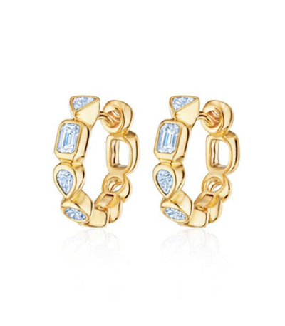 Shop Kwiat Portofino Petite Diamond Hoop Earrings In Yellow Gold