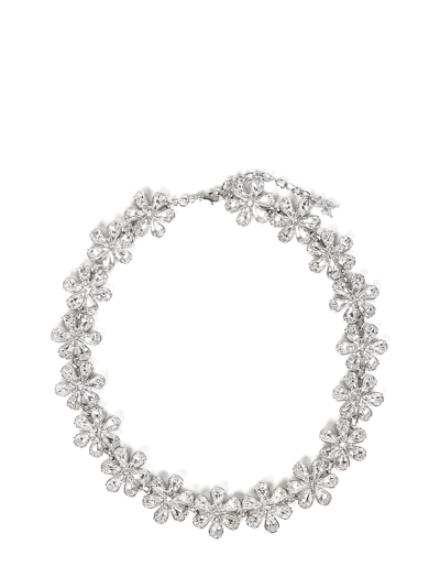 Shop Amina Muaddi Lily Choker Necklace In White
