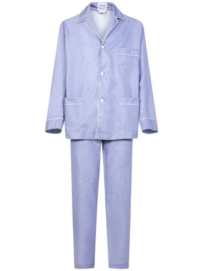 Shop Brioni Ventiquattro Pajama In Light Blue