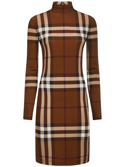 Shop Burberry Dress In Brown