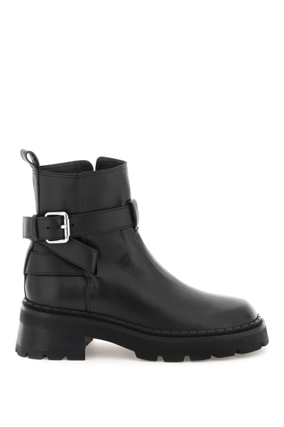 Shop By Far Nappa Leather 'warner2 Ankle Boots In Black