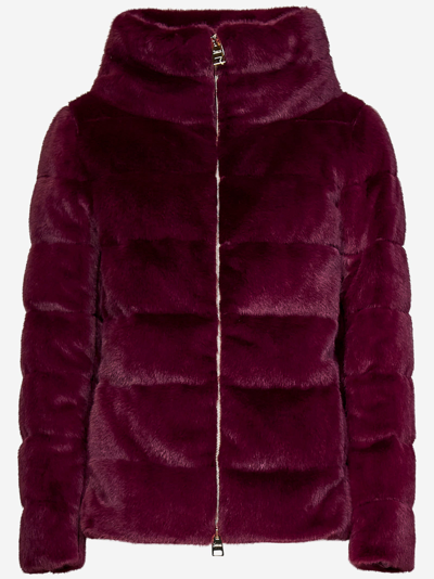 Shop Herno Lady Down Jacket In Bordeaux
