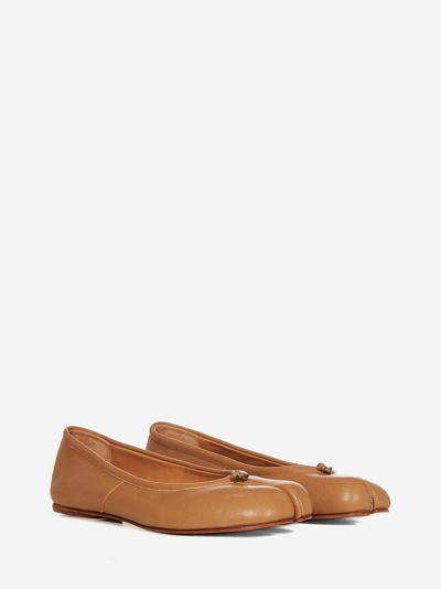 Shop Maison Margiela Tabi Ballet Shoes In Camel