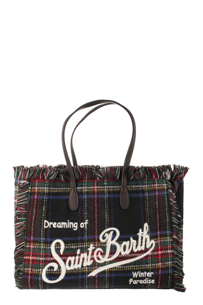 Shop Mc2 Saint Barth Tartan Shoulder Bag Vanity In Multicolor