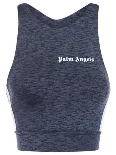 Shop Palm Angels Training Track Top In Grey