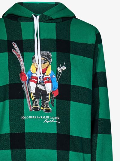 Polo Ralph Lauren Polo Bear print Drawstring Hoodie In Green
