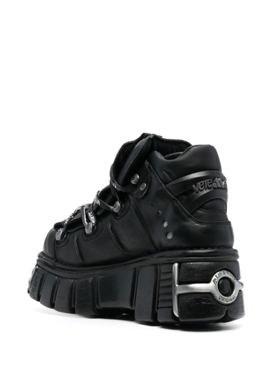 Shop Vetements New Rock Platform Sneakers In Black