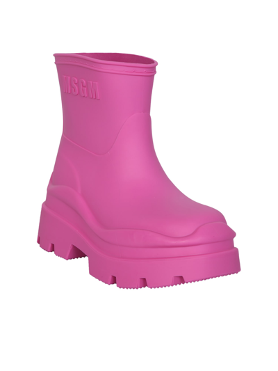 Shop Msgm Rain Boots In Pink