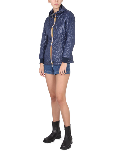 Shop K-way Zippered Windbreaker In Blu