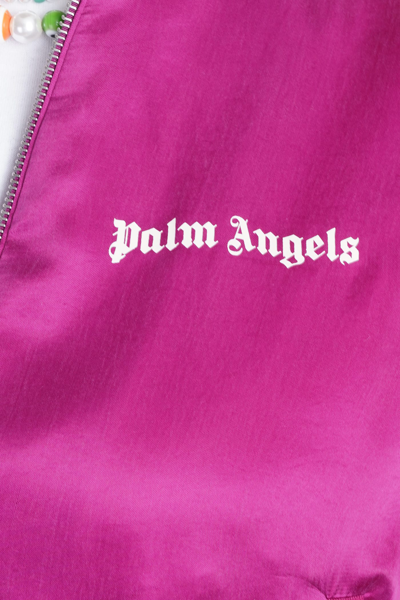 Shop Palm Angels Bomber In Bordeaux Polyamide Polyester