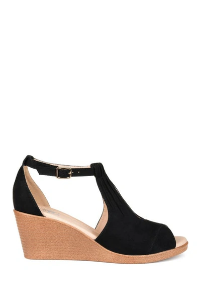 Shop Journee Collection Journee Kedzie Wedge Sandal In Black