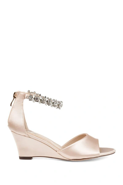 Shop Journee Collection Journee Connor Embellished Strap Wedge Sandal In Cream