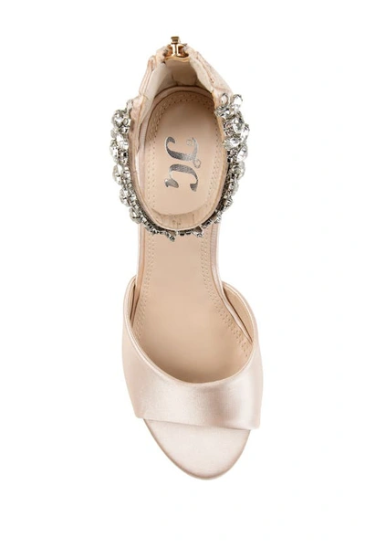 Shop Journee Collection Journee Connor Embellished Strap Wedge Sandal In Cream