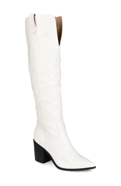 Journee Collection Foam Therese Boots In Bone
