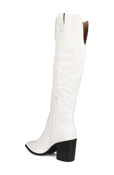 Journee Collection Foam Therese Boots In Bone