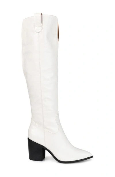 Journee Collection Foam Therese Boots In Bone