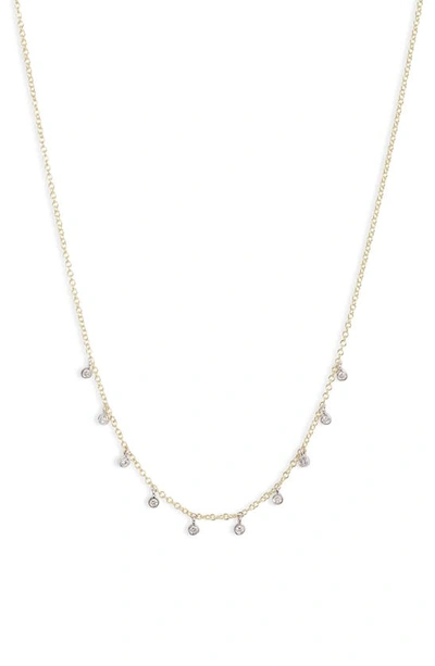 Shop Meira T Diamond Shaker Frontal Necklace In Diamond/ Gold