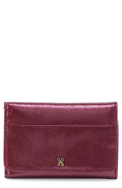 Shop Hobo Jill Leather Trifold Wallet In Iris