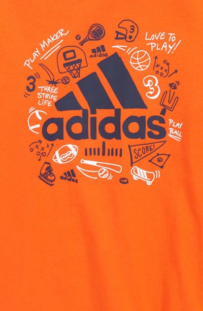 Shop Adidas Originals Kids' Cotton Graphic Tee & Joggers Set In Impact Orange