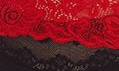 Memoi No Strings Attached Suspender Tights In Black-red
