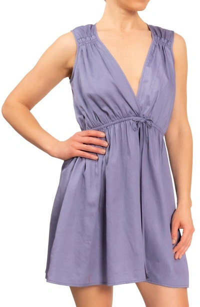 Shop Everyday Ritual Dawn Fit & Flare Cotton Nightgown In Violet