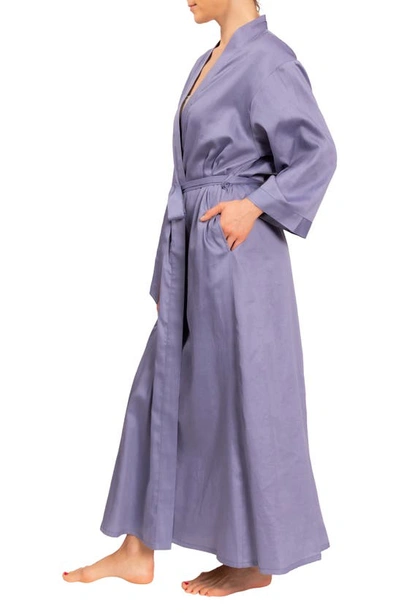 Shop Everyday Ritual Colette Cotton Robe In Violet