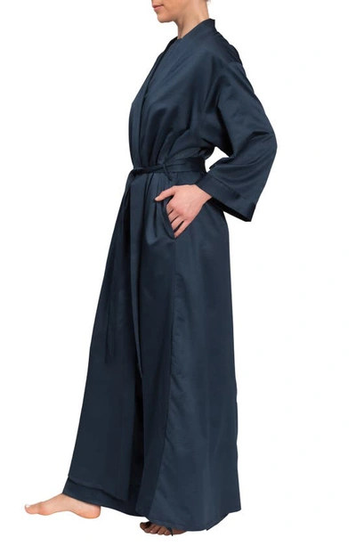 Shop Everyday Ritual Colette Cotton Robe In Inky Blue