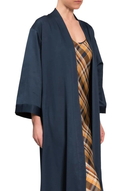 Shop Everyday Ritual Colette Cotton Robe In Inky Blue