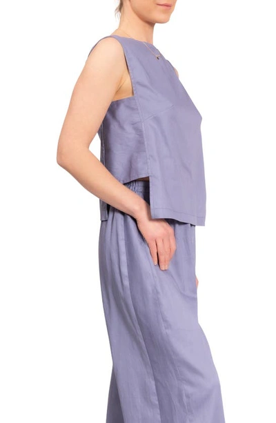 Shop Everyday Ritual Piper Wide Leg Sleeveless Cotton Pajamas In Violet