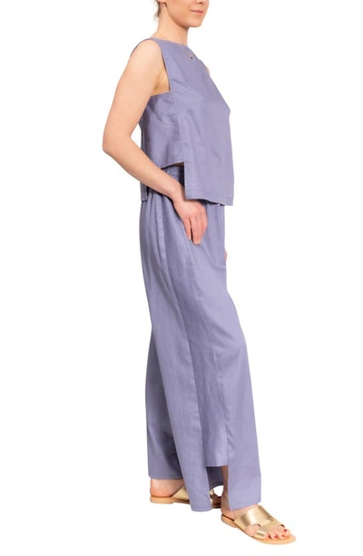 Shop Everyday Ritual Piper Wide Leg Sleeveless Cotton Pajamas In Violet