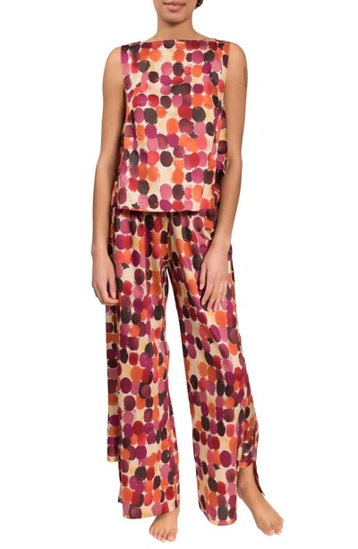 Shop Everyday Ritual Piper Wide Leg Sleeveless Cotton Pajamas In Painters Pallet